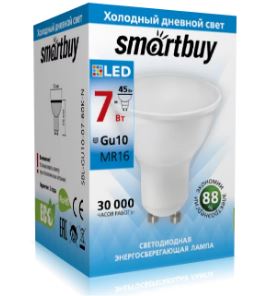 Лампа  светодиод. Smartbuy Gu10-7W/4000