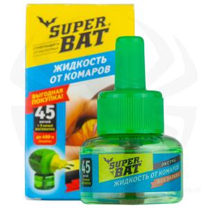 Запасной флакон от комаров SUPER BAT зеленый 45ночей 1/24шт