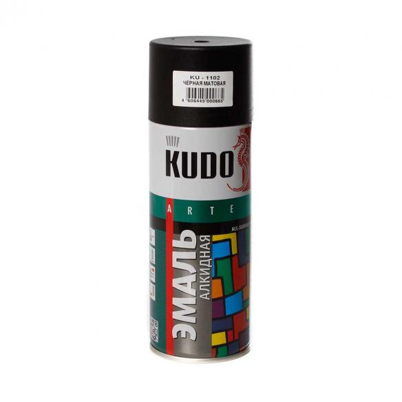 Аэрозоль  KUDO- 1102 черная мат. 520 мл 1/12шт