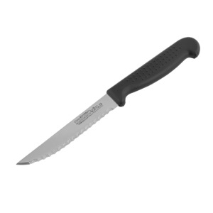 Нож  кухонный LARA LR05-41 для стейка 10,1см/4", черная пластиковая ручка (блистер)