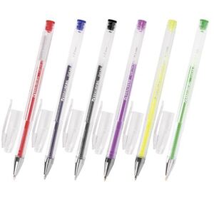 Ручка гелевая BRAUBERG, набор 6 цветов, линия 0,5мм 141037