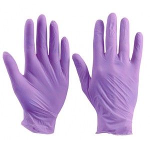 Перчатки хоз нитриловые фиолетовые(голубые) ХL 1/100