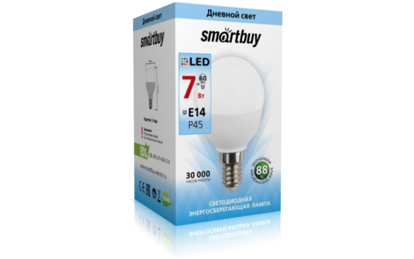 Лампа  светодиод. Smartbuy Р45-7W-4000-E14