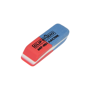 Ластик СlipStudio скошенный сине-красный, 60шт/уп, 607-001