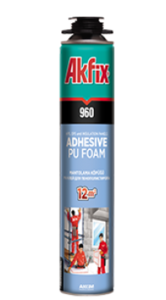 Пена  - клей Akfix 960P полиуретановая для пенополистерола 850г