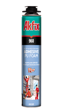 Пена  - клей Akfix 960P полиуретановая для пенополистерола 850г