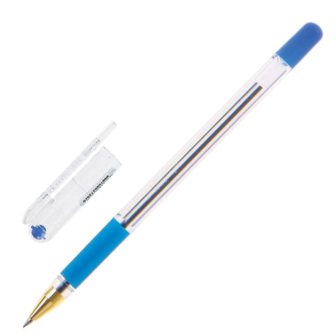Ручка  шариковая MUNHWA "MC Gold" с грипом, СИНЯЯ, узел 0,5мм, 142780