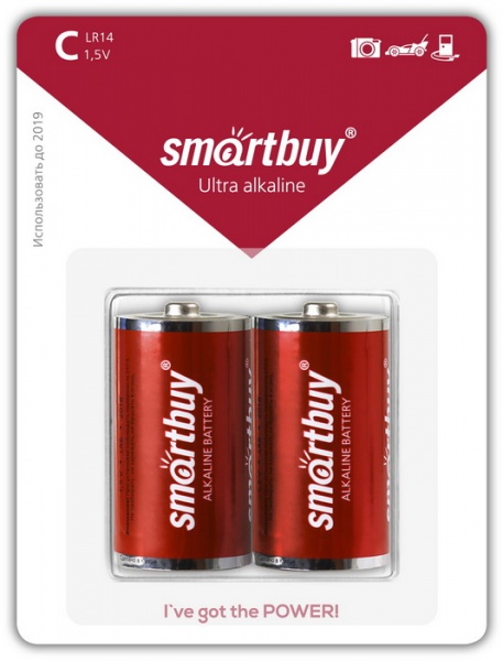 Батарейки  Smartbuy LR20/2B 2шт/уп на блистере (48)