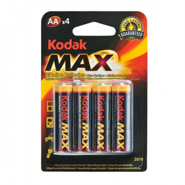 Батарейки Kodak MAX на блистере (4шт) LR6/4BL (пальчик)